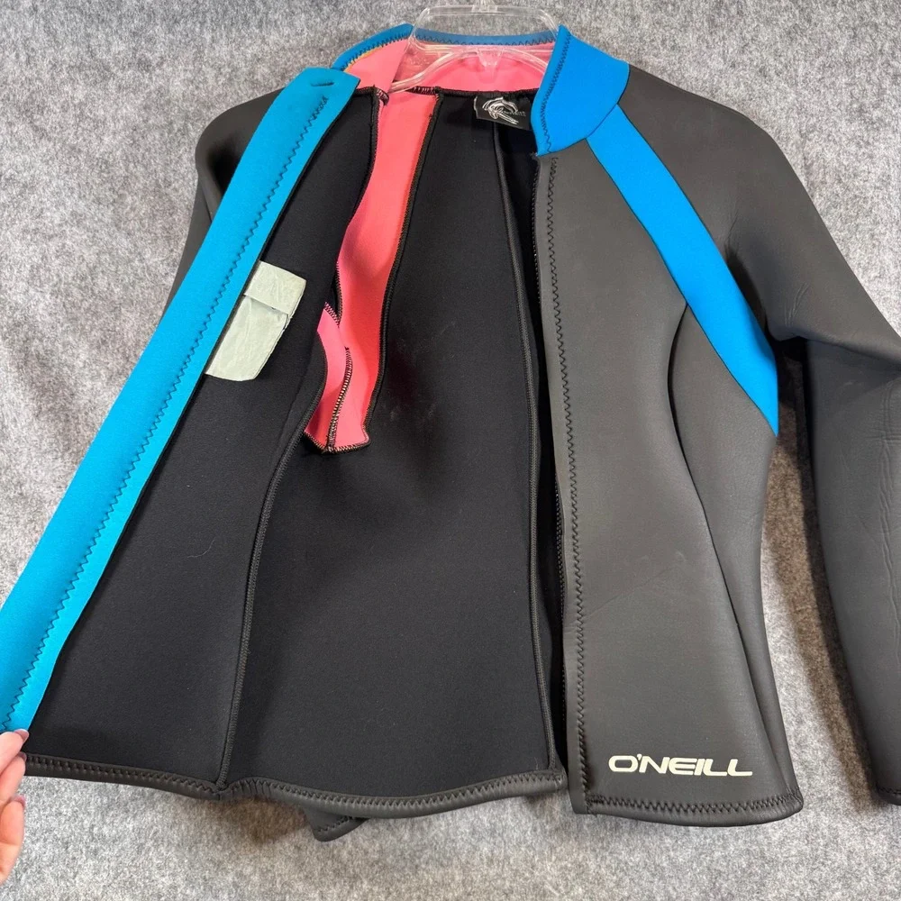 O'Neill Wetsuit Jacket Womens 10 Vintage 950552 Surfing Diving Black Smoothskin